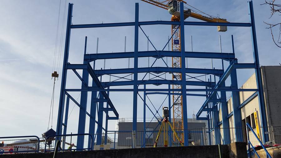 Implantation structure métallique chantier Cern